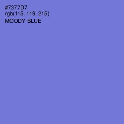 #7377D7 - Moody Blue Color Image